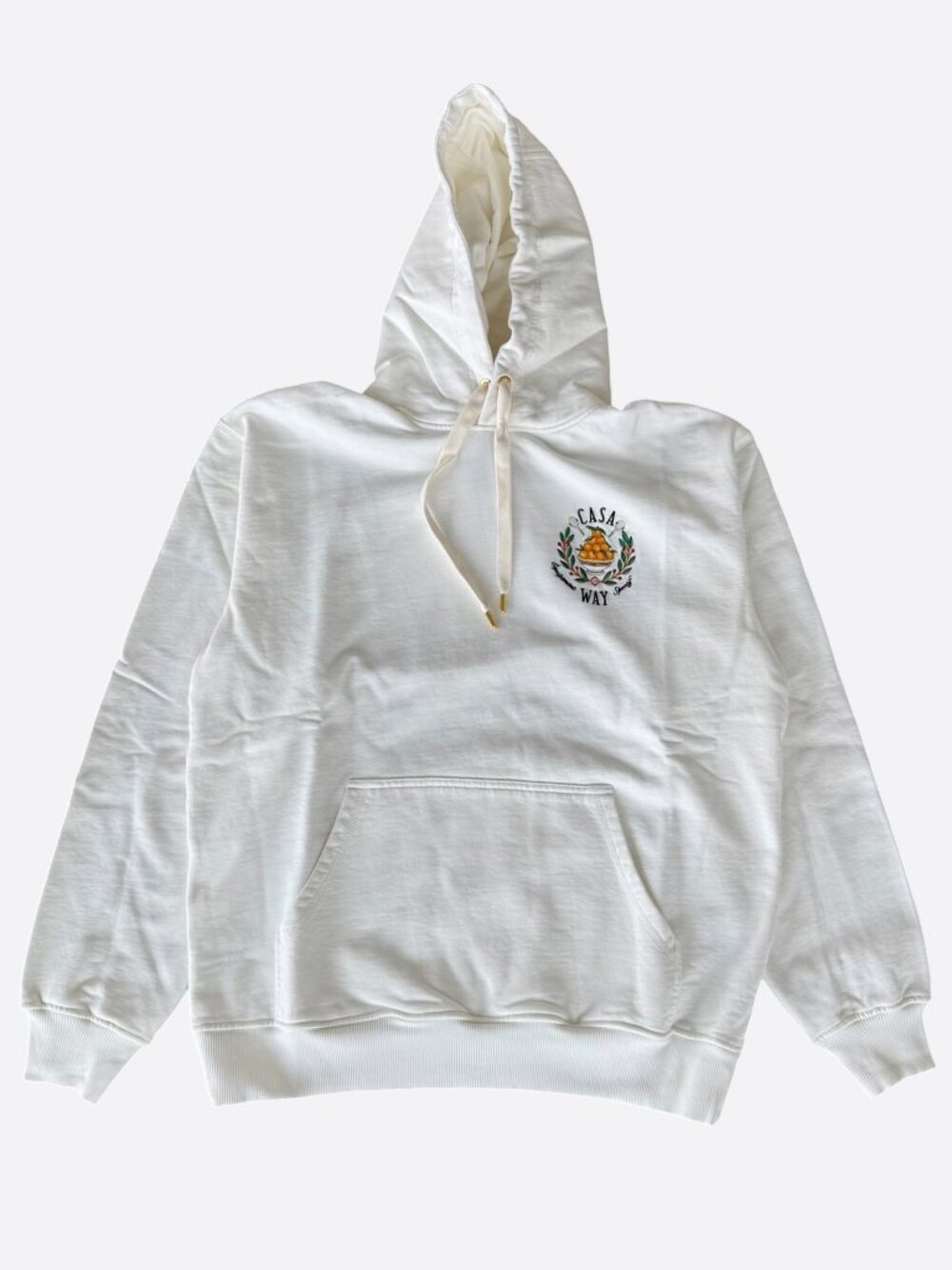 Casablanca White & Multicolor Casa Way Embroiodered Logo Hoodie